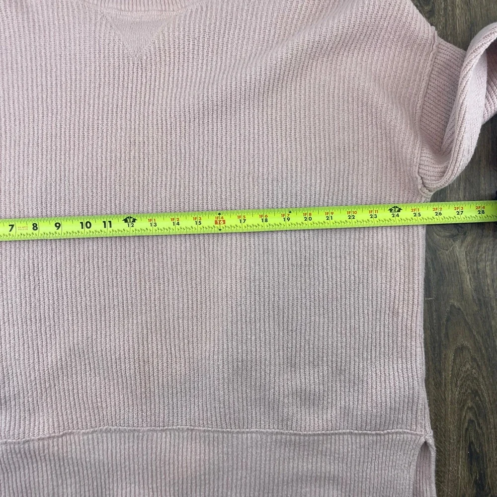 Aerie Oversized Ribbed Sweater Women M Pink Cozy Slouchy Side Slit Soft - Picture 8 of 10